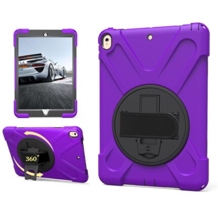 Armor Case with 360 Rotating Stand for Apple iPad 2/3/4 - Purple